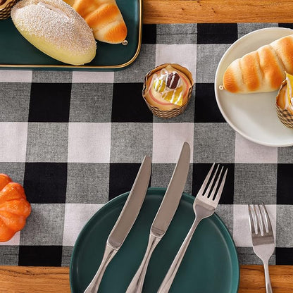 Tosewever Buffalo Check Plaid Table Runner, Cotton Polyester Blend Classic - Image 4