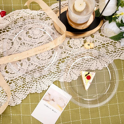 WELLIFE Clear Party Plates 9 Inch -150 Count for Party, Disposable Plastic Dinner Plates for Birthday Wedding Engagement Easter