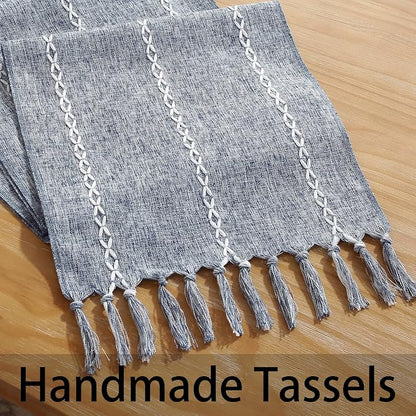 Rustic Boho Table Runner, Farmhouse Table Runners 72 Inches Long - Image 9