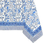 ATOSII Indigo Bloom 100% Cotton Rectangle Summer Tablecloth, Handblock Floral Print Linen Table Cloth for Kitchen Dining I Parties, Weddings, Outdoors, 60 X 108 Inches I 8 Seater