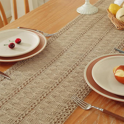 Burlap Boho Table Runner for Home Decor - Image 3