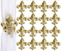 Gold Napkin Rings - Set of 12 | Elegant Metal Serviette Holders for Cloth Napkins | Durable & Reusable Table Decor for Dining, Weddings, Parties, Holidays & Special Events - ALPHA Living HOME