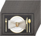 Black Gold Vinyl Placemats Set of 12, Heat Resistant Table Placemats | 18x12 by Uolr