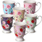 BTaT- Coffee Mugs, 12 oz, Floral Mugs, Porcelain Bone China, Coffee Cups by BrewToATea