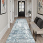 Runner Rug 2'x10' Abstract Washable Non-Slip Runner Rugs for Kitchen Bathroom Laundry Room Blue Vintage Floor Carpet Runners for Hallway Entryway