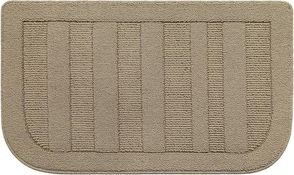 BEQHAUSE 24x40 Inch Kitchen Rug Mat Durable Kitchen Rugs Non-Slip Washable Absorbent Kitchen Mats for Floor Dirt-Resistant Semicircular Kitchen Mat (Beige)