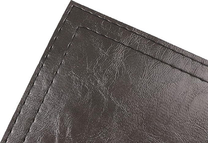 Waterproof PU Placemats, Faux Leather Dinging Table Mat, Set of 6, Easy to Wipe Off Scrub Vinyl Mat, Heat & Stain Resistant for Office Conference Table, Home Decor G Graphite Grey