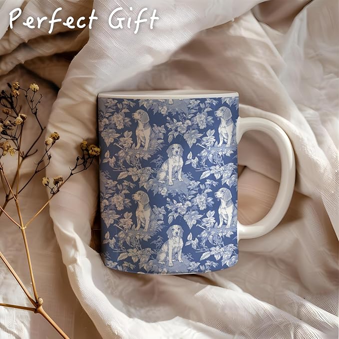 Blue Chinoiserie Deagle Mug, Beagle Gifts - Image 5