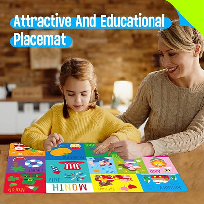 6 Pack Placemats for Kids, Non-Slip Washable, Reusable Alphabet, Color & - Image 7