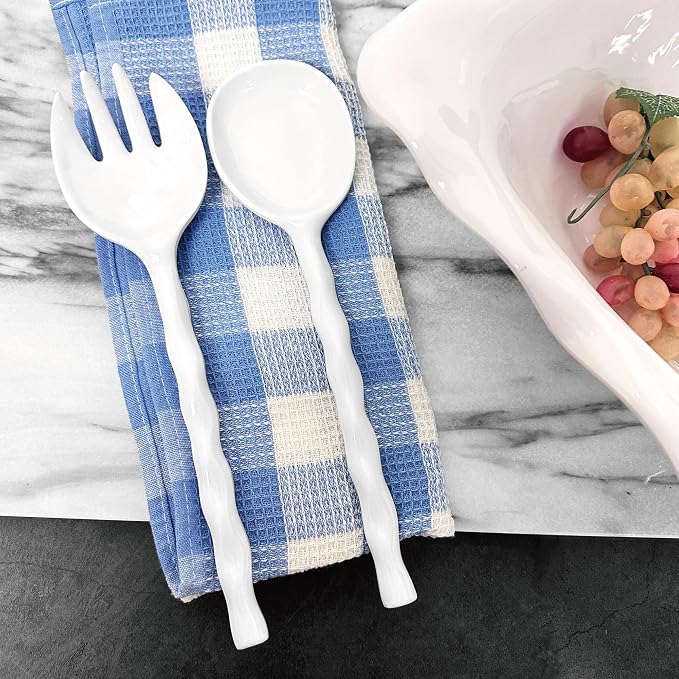 UP Wave Handle Melamine Salad Servers, Serving Utensil Set, Includes Serving - Image 2