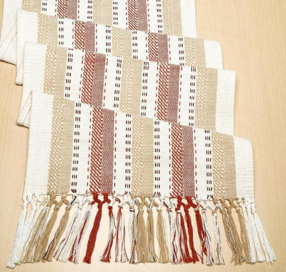 handspun Cotton Ivory, Handwoven Boho Table Runners - Image 5