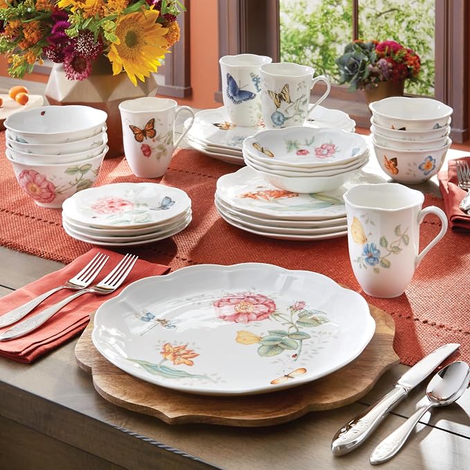Lenox Butterfly Meadow Porcelain 28-Piece Dinnerware Set - Image 5