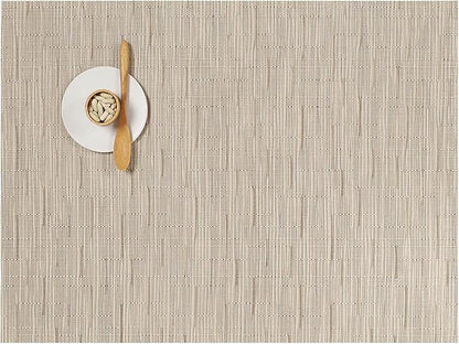 Chilewich Bamboo Placemats Set of 4 - Woven Rectangle Placemats - Reusable, Stain-Resistant, Indoor/Outdoor Tabletop Protection - 19" x 14" - Oat
