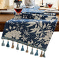 Botanical Jacquard Floral Dining Table Runner Blue 13 x 94 Inch | Jacquard by HomeyHo