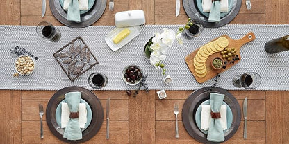 DII Woven Basic Tabletop Collection, Chevron Table Runner, Stone Blue - Image 5