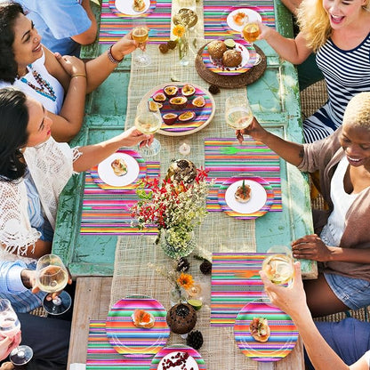 96 Pieces Mexican Fiesta Party Tableware Set - Image 7