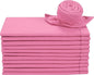 Lightnpro Cotton Dinner Napkins Set of 12, Hemstitched Dinner Cloth Napkins with Metred Corners, Washable and Reusable for Dining, Parties, Weddings, Holiday & Everyday Use - 18x18 Inch Baby Pink