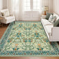 GarveeHome Washable Rug for Living Room, 9x12 Large Area Rug for Dining Room Under Table, Bedroom, Floral Soft Low Pile Non Slip Stain Resistant Carpet for Nursery, Playroom, Office, Sage Green