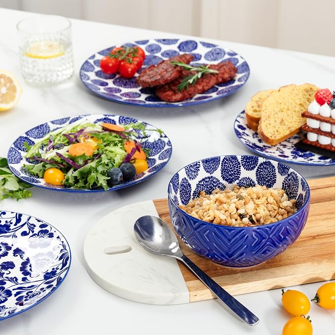 LEHAHA 12 Pieces Modern Porcelain Dinnerware Set，Service - Image 3