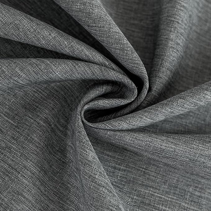 Faux Linen Fabric 52 x 52 Inch Square Grey Tablecloth Textured Water Resistant & Washable Card Table Cloth Anti-Scratch for Dining Kitchen Patio