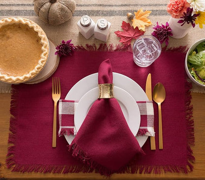 DII Everyday Collection, Fringed Solid Tabletop, Napkin Set, 6 Piece - Image 6