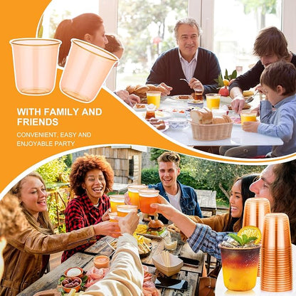 KesaPlan 100Pcs 12oz Orange Plastic Party Cup, Disposable Wine Cocktail Cup | - Image 7