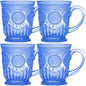 Vintage Hobnail Cobalt Blue Glass Mugs Set of 4 – 10oz by Yungala