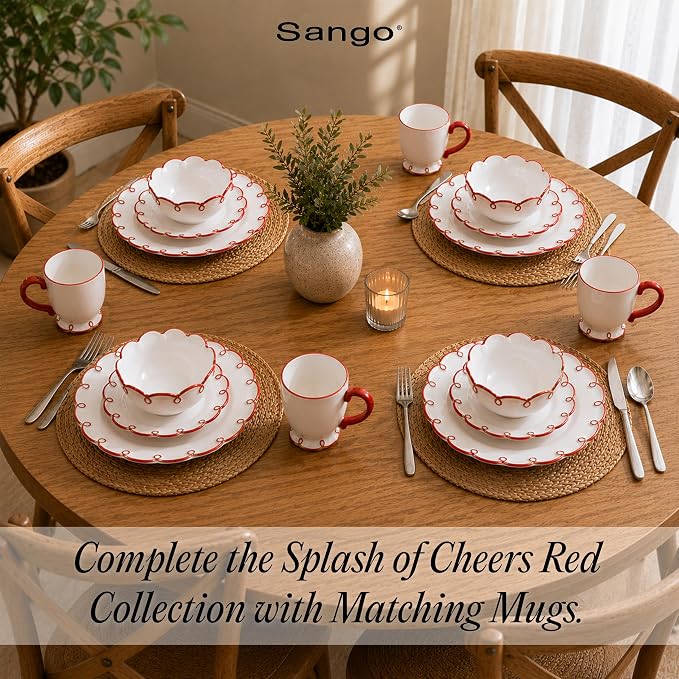Sango 12-Piece Stoneware Dinnerware Set - Image 4