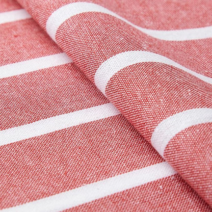 Encasa XO Table Runner, Woven Cotton Dining Runner 13"x104" | Roma Red Stripes - Image 5