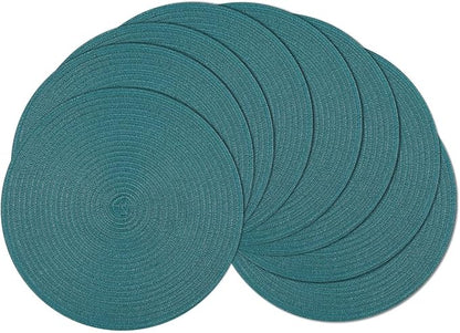 SHACOS Round Placemats Set of 8 Woven Braided Table Placemats 15 inch Circle by SHACOS