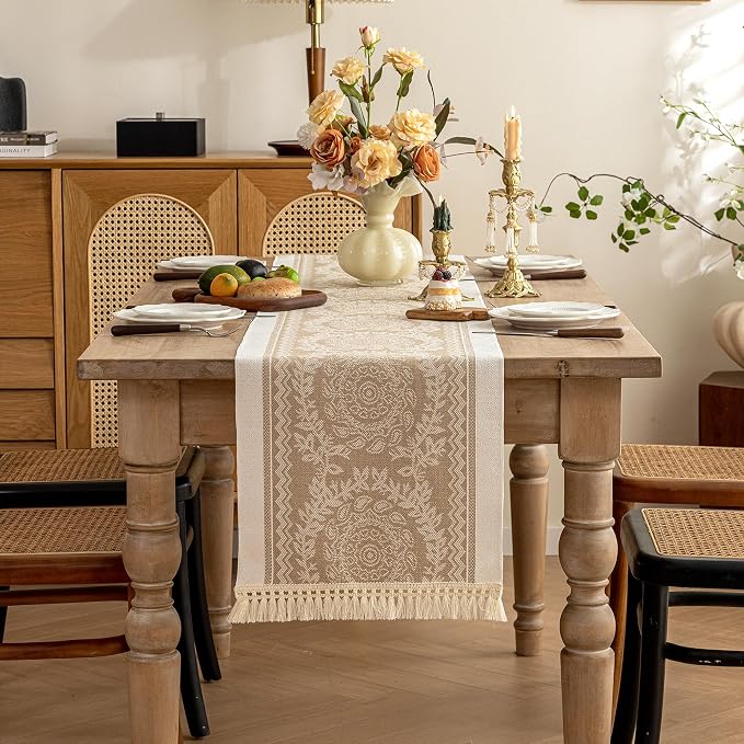 Coffee Mandala Linen Table Runner - Image 6