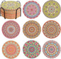 Cork Coasters Set of 8 with Holder, Colorful Drink Coaster by Puluole
