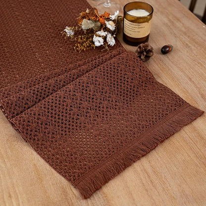 Boho Fall Table Runner Crochet for Home Kitchen Decor 13x72 Inch | 72 Inch Long - Image 5