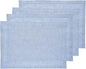 Solino Home Linen Cloth Placemats Set of 4-100% Pure Linen Chambray Blue Placemats 14 x 19 Inch - Athena - Winter, Spring, Easter