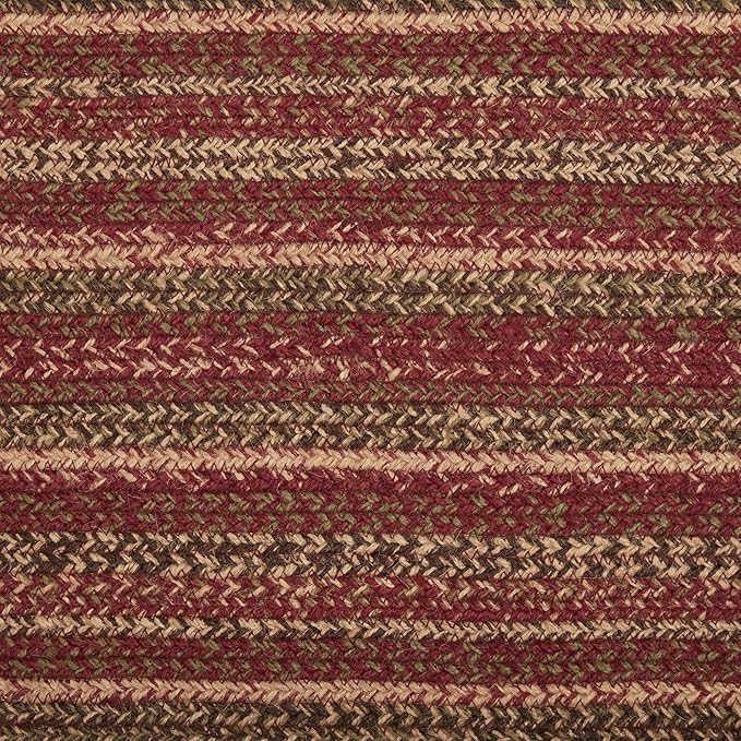 VHC Brands Cider Mill Primitive Jute Red Textured Striped Oval Kitchen Table - Image 5