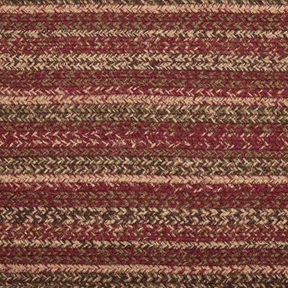 VHC Brands Cider Mill Primitive Jute Red Textured Striped Oval Kitchen Table - Image 5