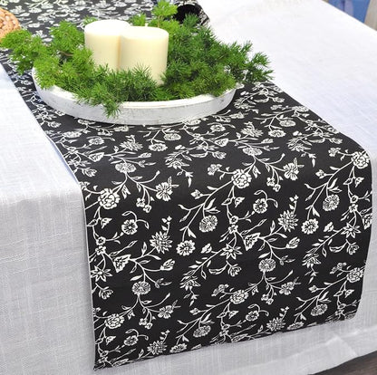 Floral Table Runner Vintage Flowers Botanical Design Rustic Grand Millennial - Image 9
