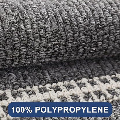 COSY HOMEER Kitchen Rugs Non-Slip 20x30/20x48 Inch Thick Polypropylene Standing Mat for Home Machine Washable, Black