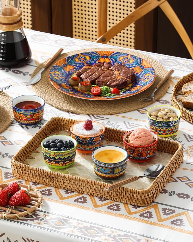 vancasso Ramekins 4 oz Oven Safe, Porcelain Souffle Baking Dishes Set of 6 | - Image 2