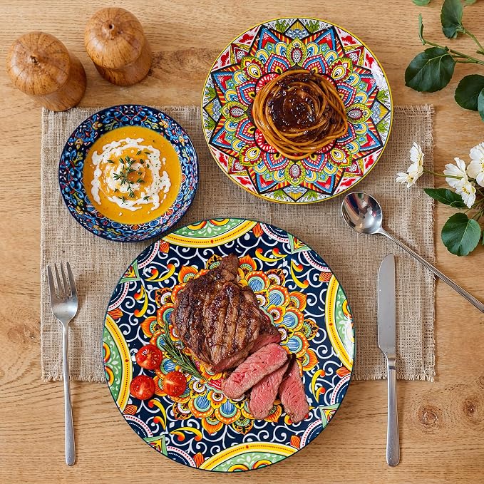 18 Pieces Dinnerware Sets, Porcelain Dishes Set - Image 5