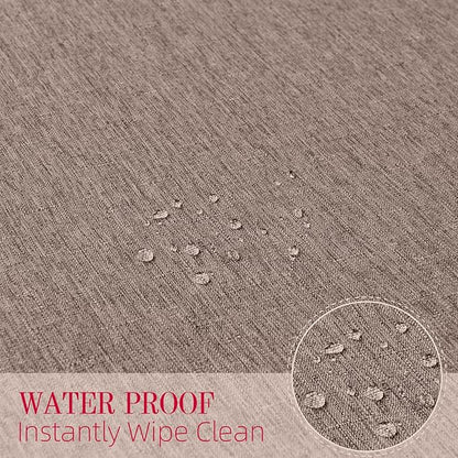 Cloth Place Mats Set of 8–Reusable Rectangular Waterproof Fabric Polyester Washable Wipeable Heat Resistant Linen for Kitchen Dining Dinner Restaurant Wedding Table(Mocha/13x19 Inch)