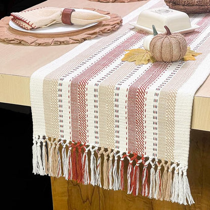 handspun Cotton Ivory, Handwoven Boho Table Runners - Image 6