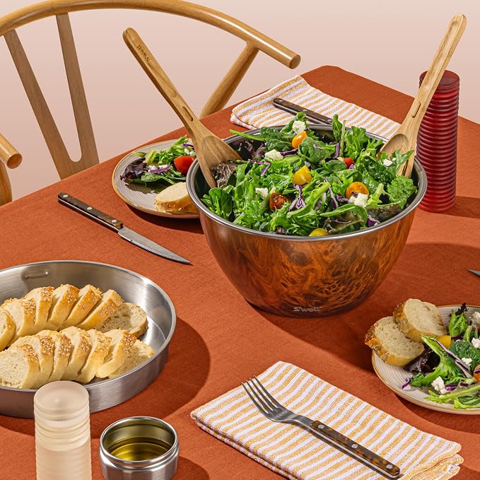 S'well Stainless Steel Salad Bowl Kit XL 184oz, Includes 5oz Canister - Image 2