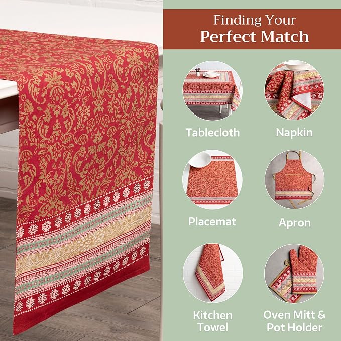 Maison d' Hermine Table Runner 100% Cotton 14.50" x 72" | Table Runners 72 - Image 5