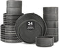 Stone Lain Bao Dinnerware, Charcoal | Charcoal Textured Finish by Unknown