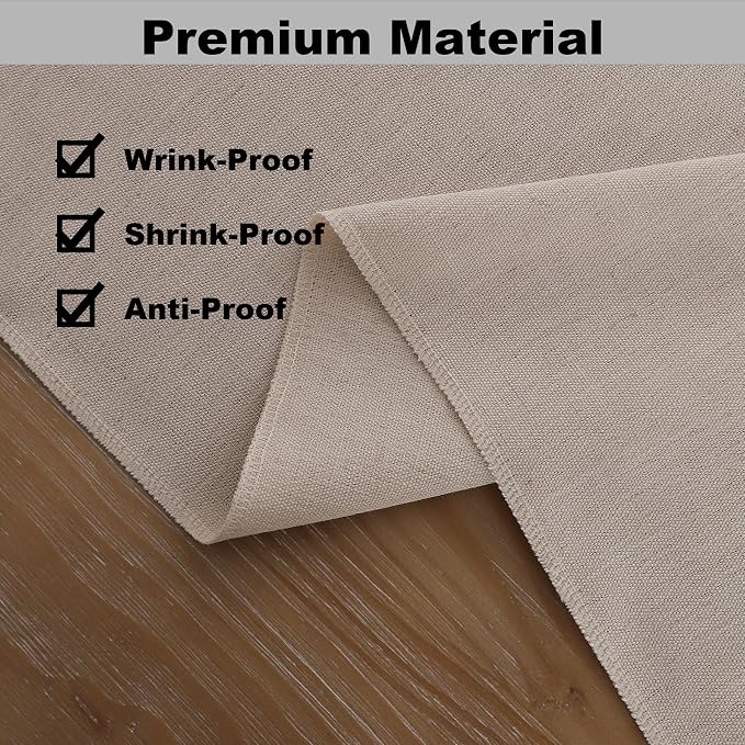Gernaice Solid Color Table Runner, Rustic Cotton Linen Farmhouse Table Runners - Image 4