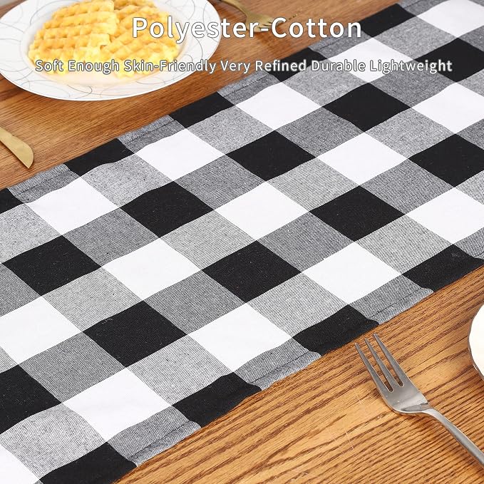 Tosewever Buffalo Check Plaid Table Runner, Cotton Polyester Blend Classic - Image 7