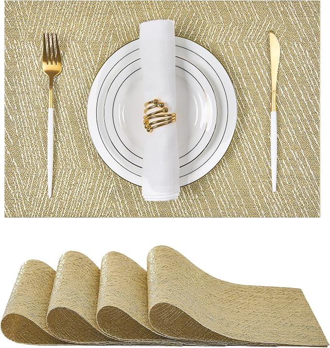 Leetaltree Gold Placemats Set of 4 by Leetaltree-ArtatEveryTable