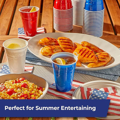 Hefty Party On Disposable Party Cups, Patriotic Color Pack, 76ct | American - Image 4