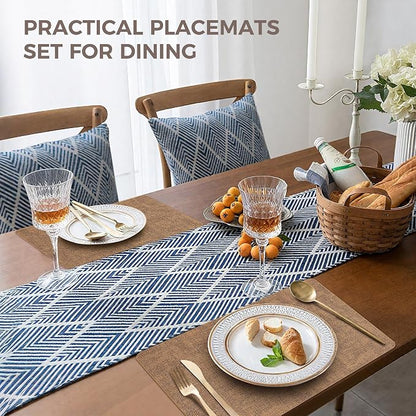 NCUE Vinyl Placemats Set of 12, Heat Resistant, Nonslip Faux Leather Waterproof - Image 5